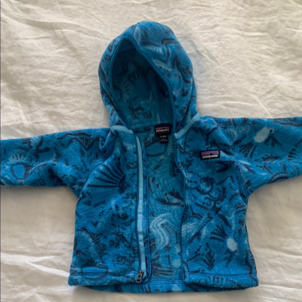Patagonia Kids Blue Patterned Fleece Jacket